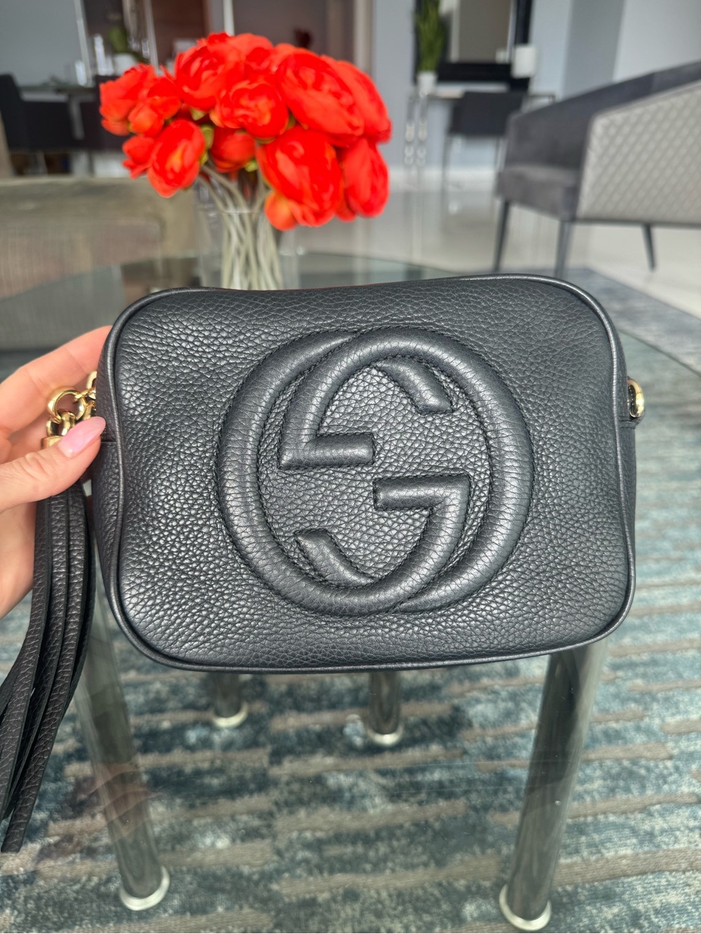 🔥 Gucci Soho Disco Crossbody Bag – Black Pebbled Leather Excellent Condition - Picture 4 of 11